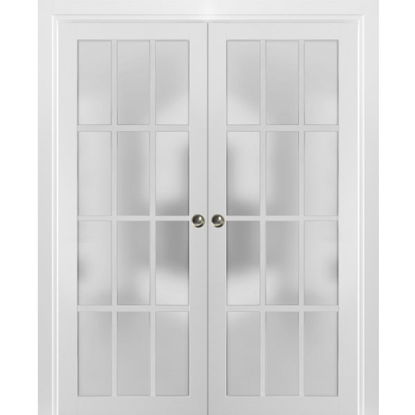 Sartodoors Double Pocket Interior Door, 36" x 96", White FELICIA3312DP-BEM-3696